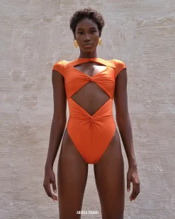 Aluna Orange One Piece Swimsuit<Andrea Iyamah New