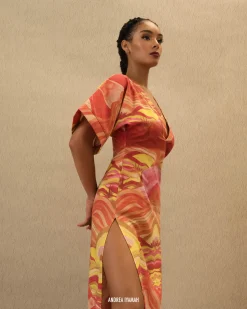 Alyma Kaftan Dress-Sunset<Andrea Iyamah Discount