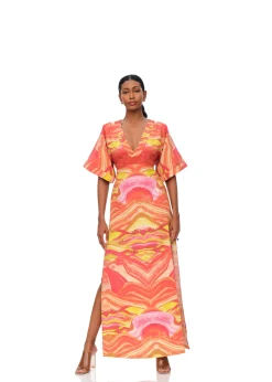 Alyma Kaftan Dress-Sunset<Andrea Iyamah Discount