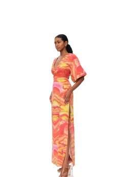 Alyma Kaftan Dress-Sunset<Andrea Iyamah Discount