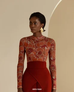 Elle Caro Print Bodysuit<Andrea Iyamah Fashion