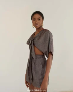 Eti Ash Grey Crop Top<Andrea Iyamah Best Sale