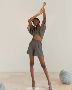 Eti Ash Grey Crop Top<Andrea Iyamah Best Sale