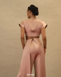 Hami High Waist Pants-Pearl Pink<Andrea Iyamah Shop