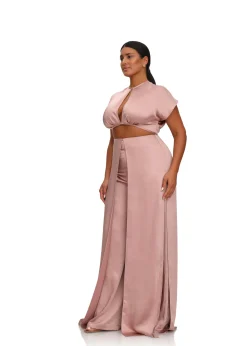 Hami High Waist Pants-Pearl Pink<Andrea Iyamah Shop