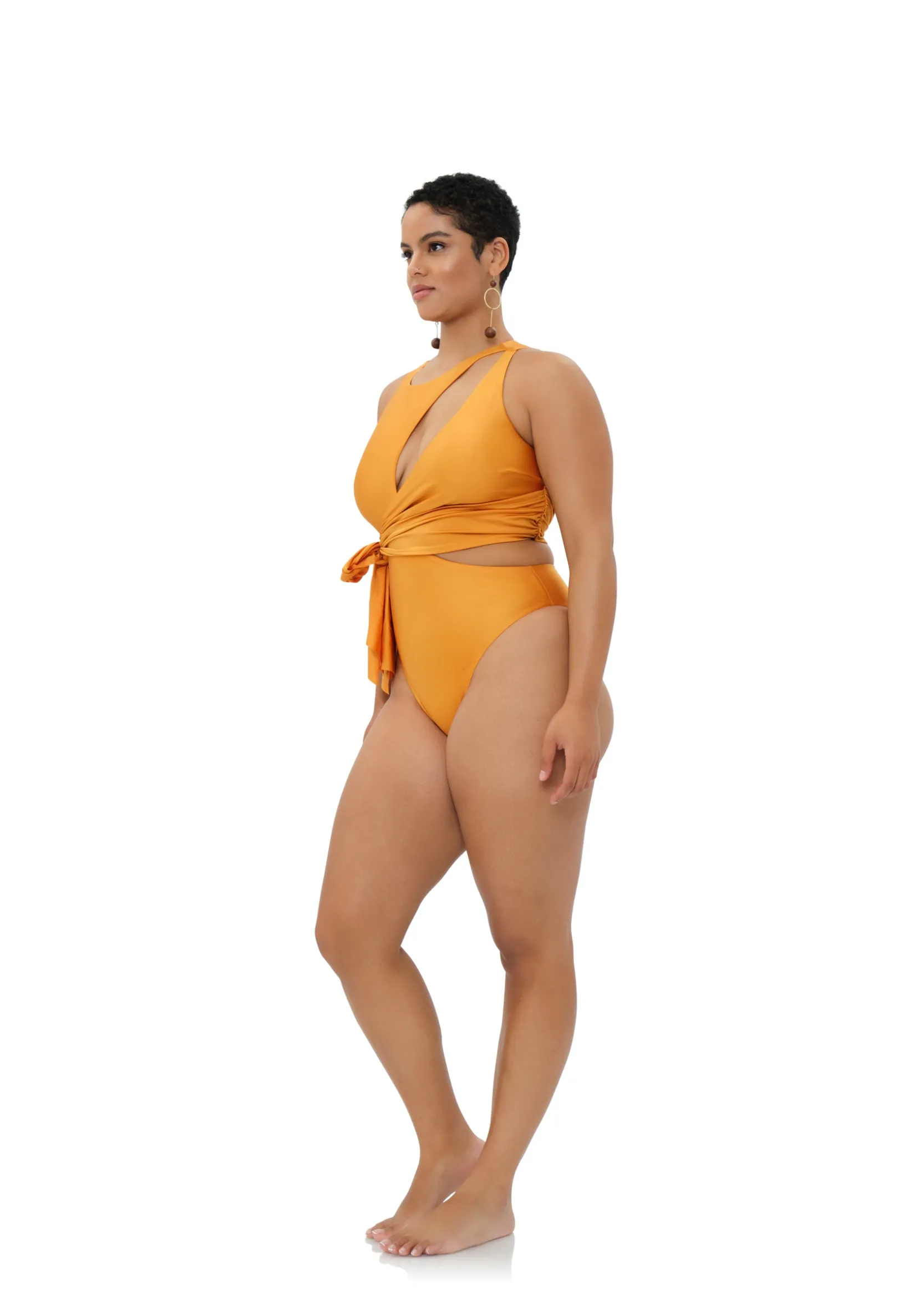 Lada One Piece Swimsuit-Sunset Gold<Andrea Iyamah Discount