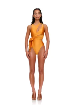 Lada One Piece Swimsuit-Sunset Gold<Andrea Iyamah Store