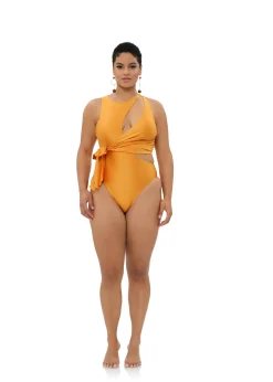 Lada One Piece Swimsuit-Sunset Gold<Andrea Iyamah Store