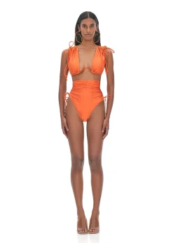 Menasa Orange High Rise Bikini<Andrea Iyamah Sale