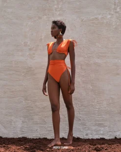 Menasa Orange High Rise Bikini<Andrea Iyamah Sale