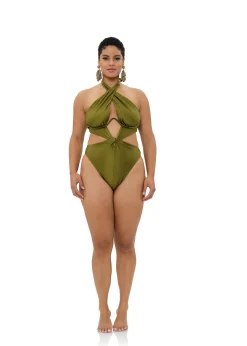 Nayo One Piece Swimsuit-Emerald<Andrea Iyamah Clearance