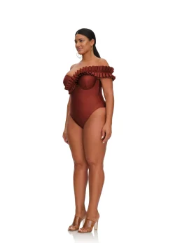 Nisi One Piece Swimsuit-Chocolate<Andrea Iyamah Fashion