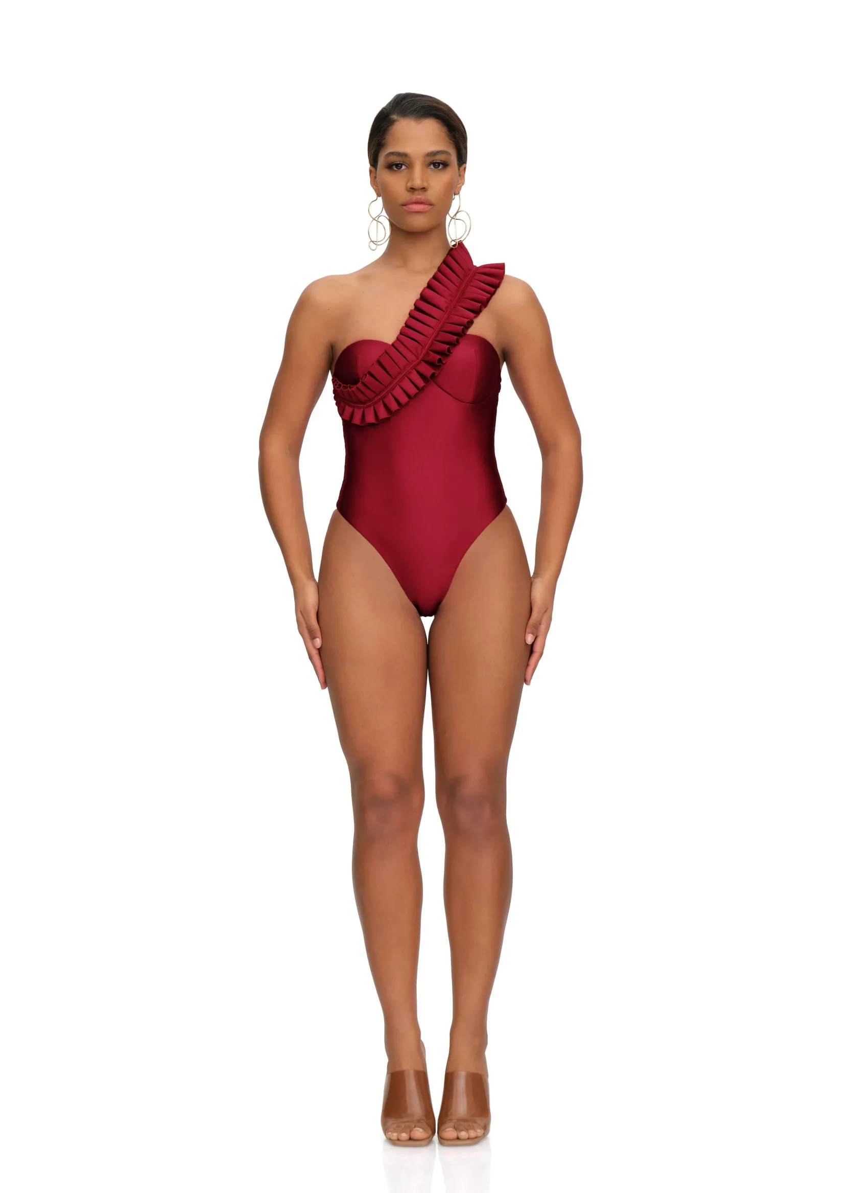 Nisi One Piece Swimsuit-Wine<Andrea Iyamah Fashion