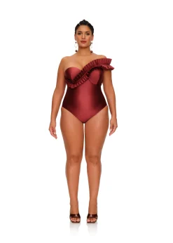 Nisi One Piece Swimsuit-Wine<Andrea Iyamah Fashion
