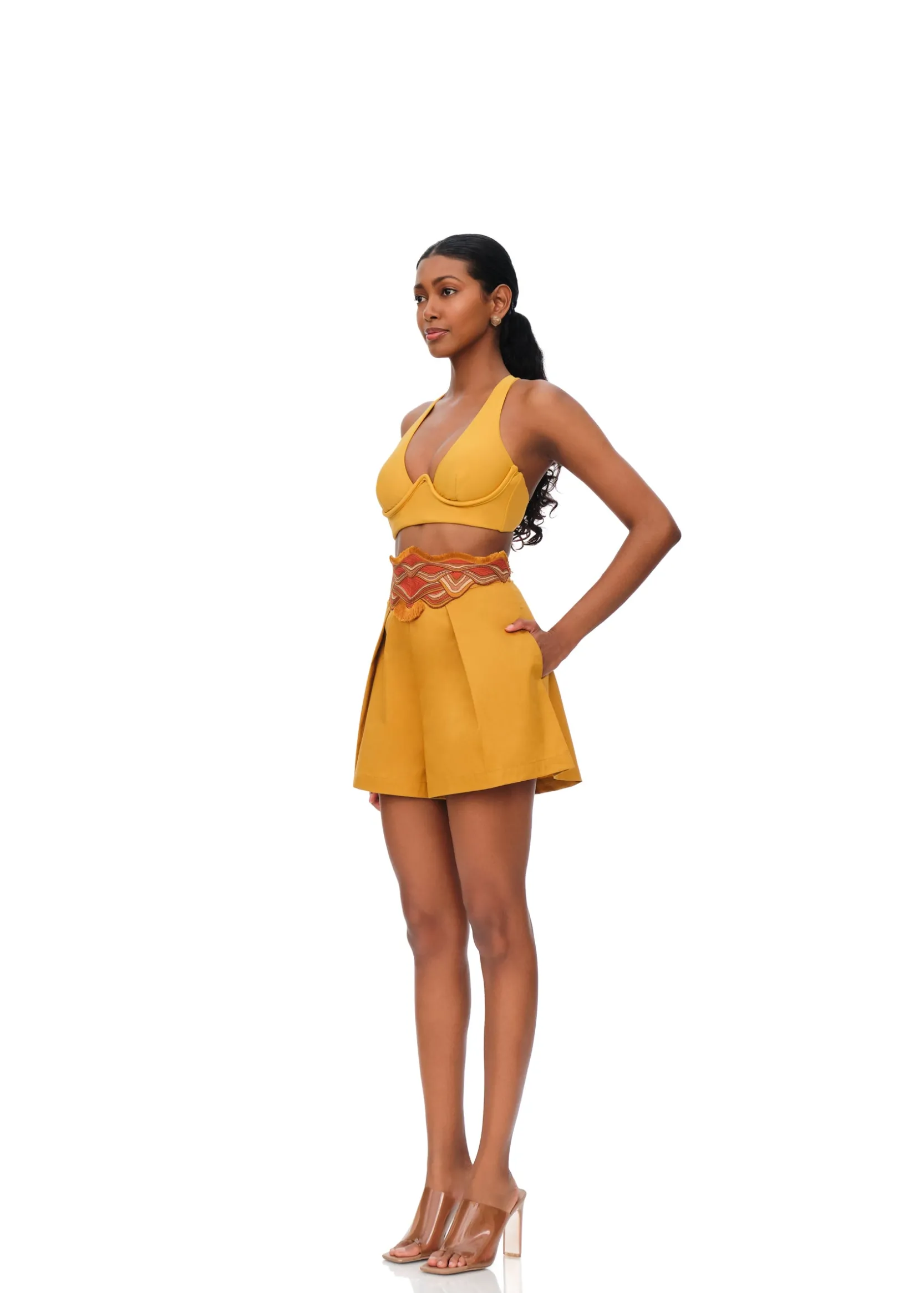 Olla Shorts-Mustard<Andrea Iyamah Online