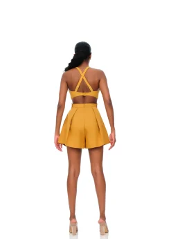 Olla Shorts-Mustard<Andrea Iyamah Online
