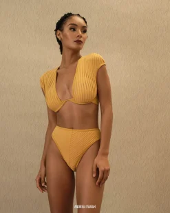 Pura High Rise Bikini-Mustard<Andrea Iyamah Best Sale