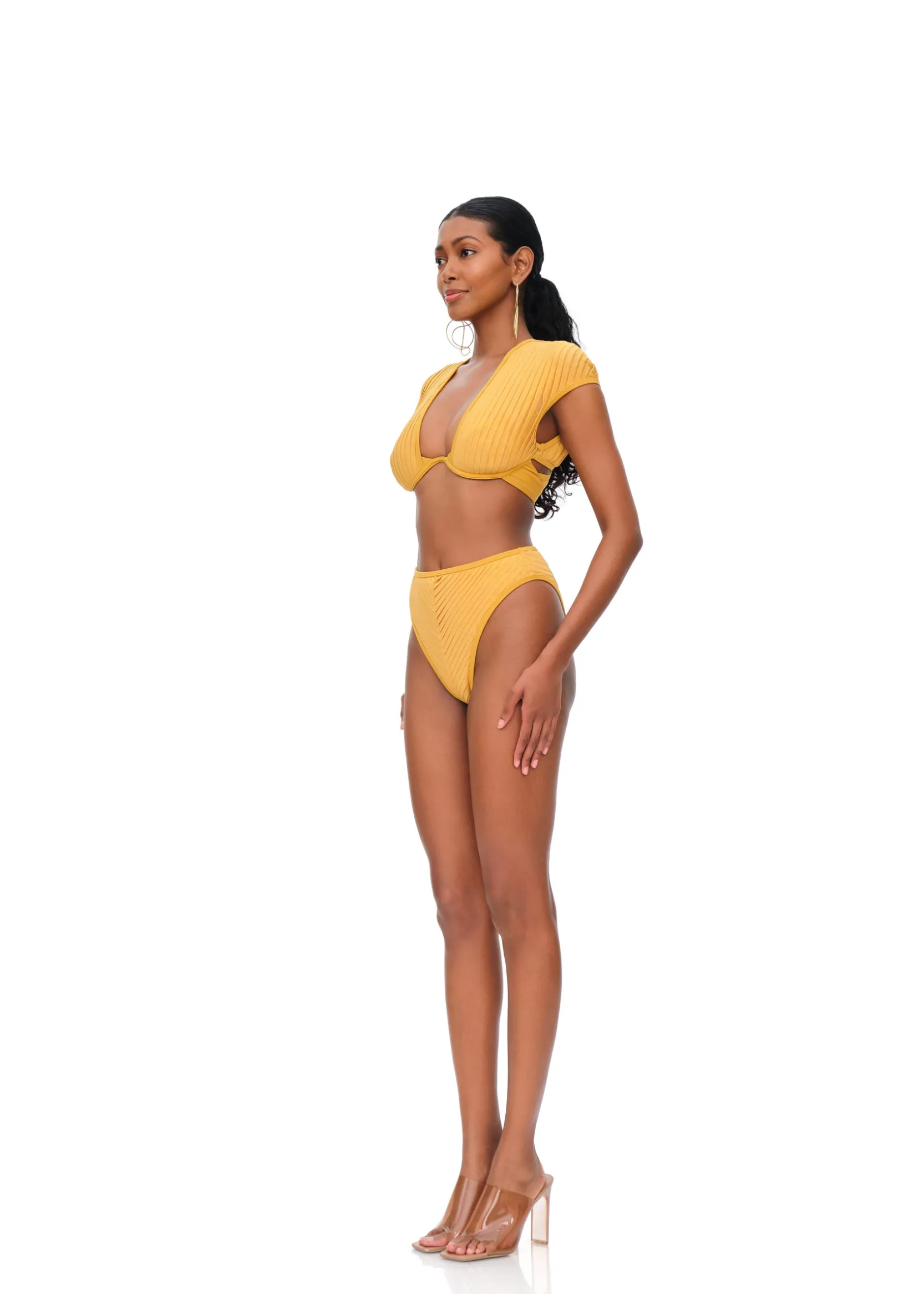 Pura High Rise Bikini-Mustard<Andrea Iyamah Fashion