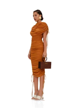 Ratu Mesh Dress-Caramel<Andrea Iyamah Best