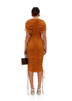Ratu Mesh Dress-Caramel<Andrea Iyamah Best