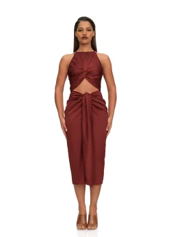 Reni Midi Dress-Chocolate<Andrea Iyamah Fashion