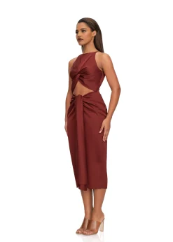 Reni Midi Dress-Chocolate<Andrea Iyamah Fashion