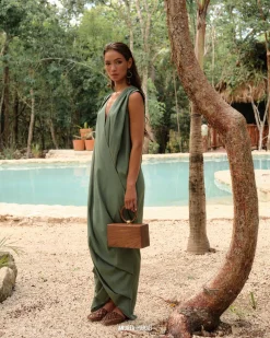 Sayo Kaftan Dress-Forest<Andrea Iyamah Outlet