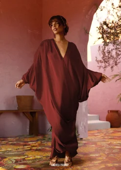 Tibara Kaftan Dress-Cinnamon<Andrea Iyamah Best