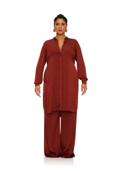 Uchi Tunic-Chocolate<Andrea Iyamah Shop