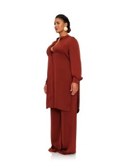 Uchi Tunic-Chocolate<Andrea Iyamah Shop