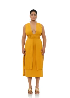 Zado Dress-Gold<Andrea Iyamah Shop